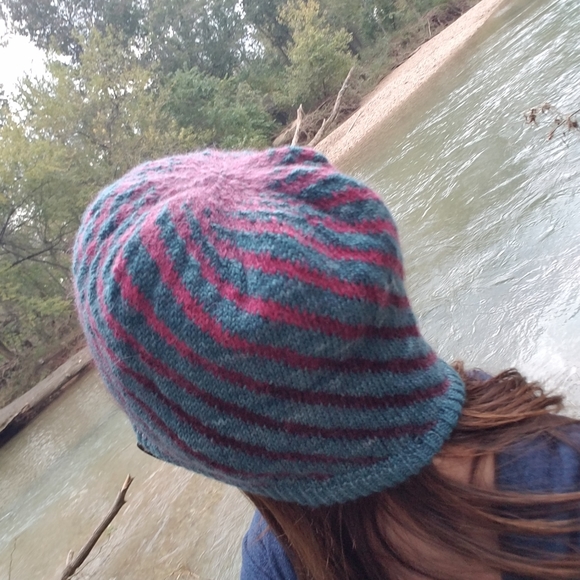 Handknit Hat with Spirals - Picture 4 of 4